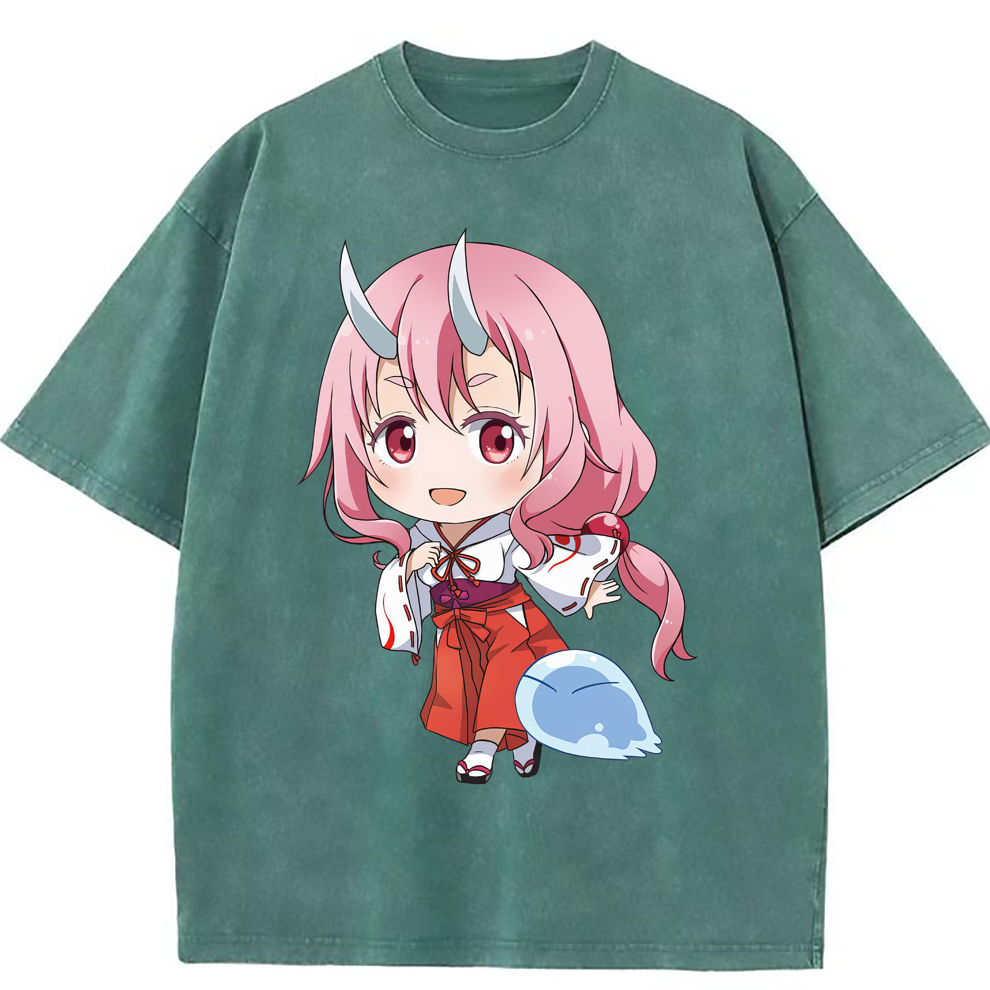（画像用） 転スラ Regarding Reincarnated to Slime 綿100% ヴィンテージ風 半袖Tシャツ（フロントプリント）